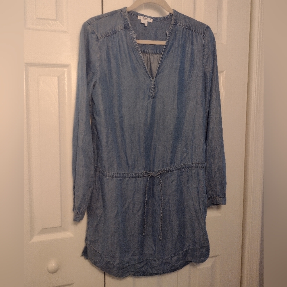 Paige Quianna Chambray Tencel Long Sleeved Denim Shirtdress